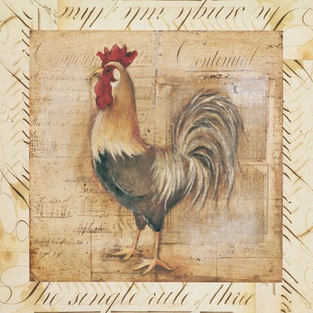 Rustic Farmhouse Rooster II - special by Kimberly Poloson art print