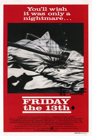 Friday the 13th Black &amp; Red art print
