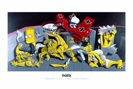 Snoopy vs. The Simpsons by Ron English art print