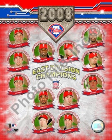 Philadelphia Phillies 2008 National League East Division Winners Team Composite art print