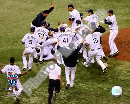 Tampa Bay Rays celebrate Game 7 of the 2008 ALCS art print