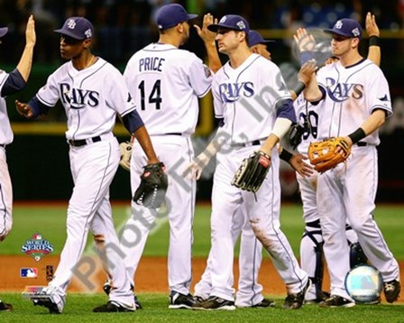 The Tampa Bay Rays Celebrate Game two of the 2008 MLB World Series art print