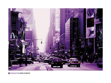 Manhattan - purple street view art print