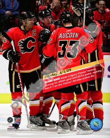 Jarome Iginla 832nd career point to become Flames All-Time leadign scorer 2008-09 art print