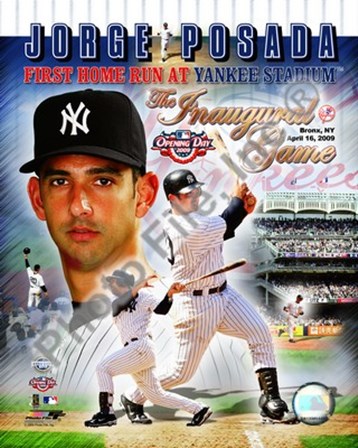 Jorge Posada - &#39;09 Inaugural Game 1st H.R. / Portrait Plus art print