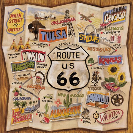Route 66 by Karen Dupre art print