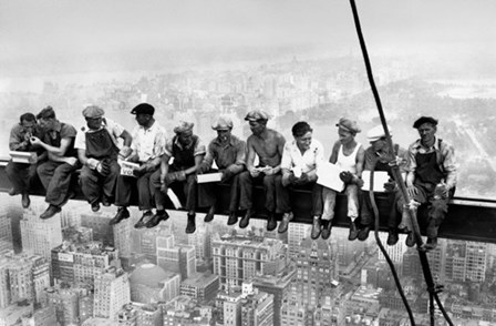 Eating Above Manhattan by Photography Collection art print