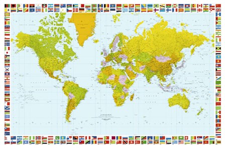 Map of the World (mercator projection) art print