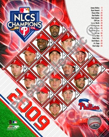 2009 Philadelphia Phillies National League Champions Team Composite art print