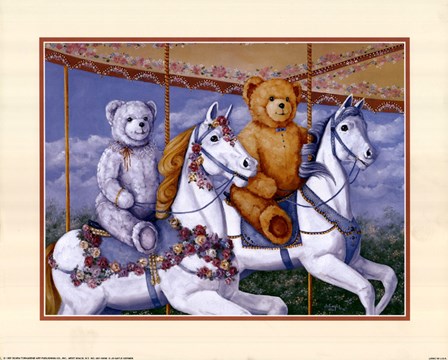 Bears Riding a Carousel art print