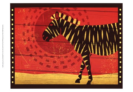 Woodblock Zebra by Benjamin Bay art print