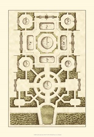 Small Garden Maze III (P) by J. F. Blondel art print