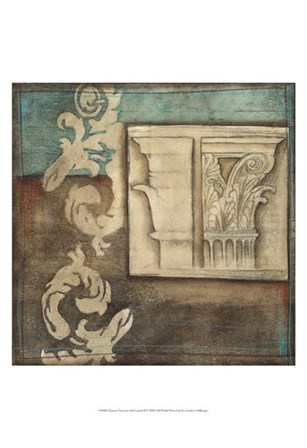 Damask Tapestry with Capital II by Jennifer Goldberger art print