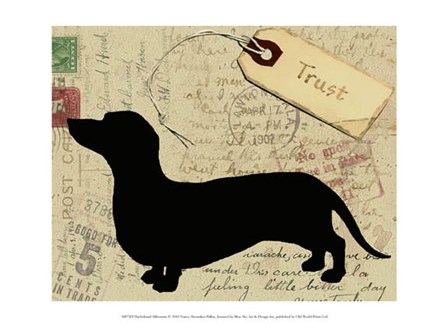 Dachshund Silhouette by Nancy Shumaker art print