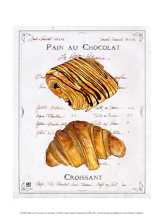 Pain au Chocolat et Croissant by Ginny Joyner art print