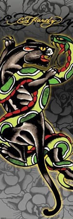 Panther &amp; Snake by Ed Hardy art print