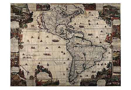 North and South America art print
