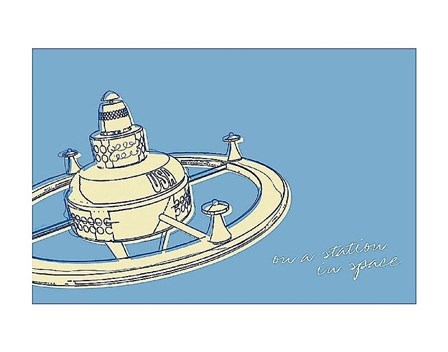Lunastrella Space Station by John W. Golden art print