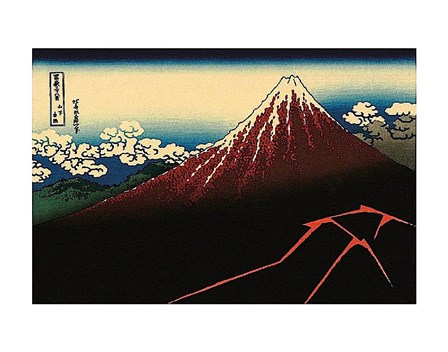 Lightning Below the Summit by Katsushika Hokusai art print