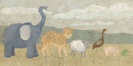 Animals All in a Row I by Megan Meagher art print