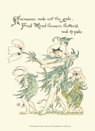 Shakespeare&#39;s Garden I (Anemone) by Walter Crane art print