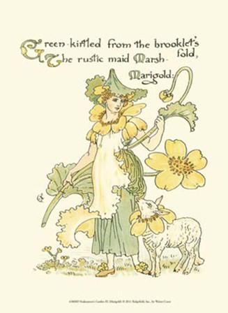 Shakespeare&#39;s Garden IX (Marigold) by Walter Crane art print