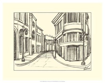 B&amp;W Sketches of Downtown IV by Ethan Harper art print