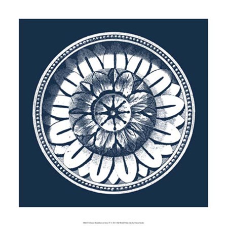 Classic Medallion on Navy IV by Vision Studio art print