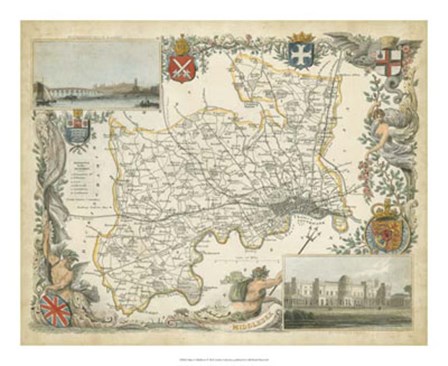 Map of Middlesex art print