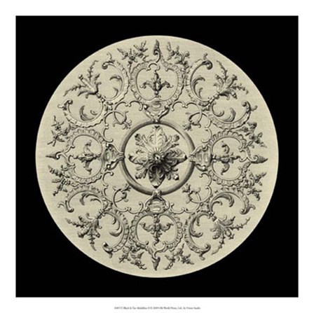 Black &amp; Tan Medallion II by Vision Studio art print