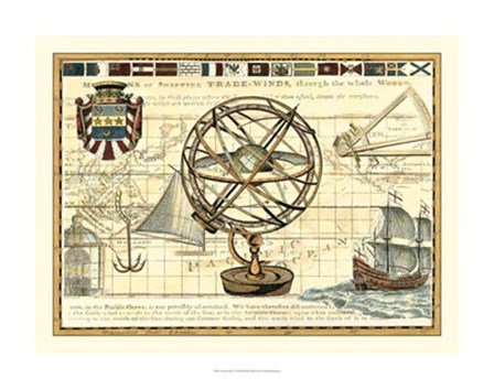 Nautical Map I by Deborah Bookman art print