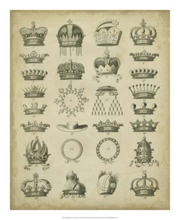 Heraldic Crowns &amp; Coronets III by David Milton art print