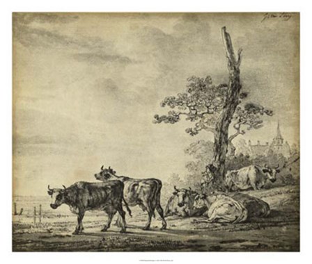 Pastoral Etching I art print