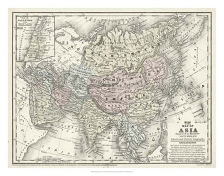Map of Asia by Laura Mitchell art print