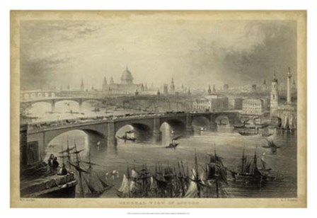 General View of London by W. H. Bartlett art print