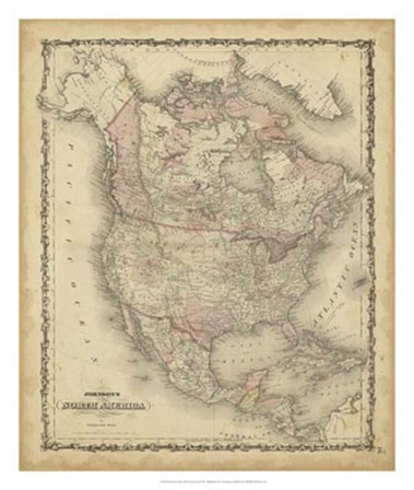 Johnson&#39;s Map of North America by Scott Johnson art print