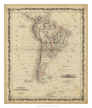 Johnson&#39;s Map of South America by Scott Johnson art print