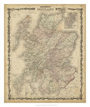 Johnson&#39;s Map of Scotland by Scott Johnson art print