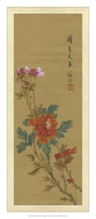 Oriental Floral Scroll I art print