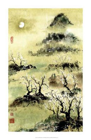 Viewing Plum Blossoms in Moonlight by Nan Rae art print