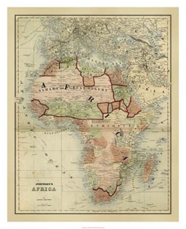Antique Map of Africa by Scott Johnson art print