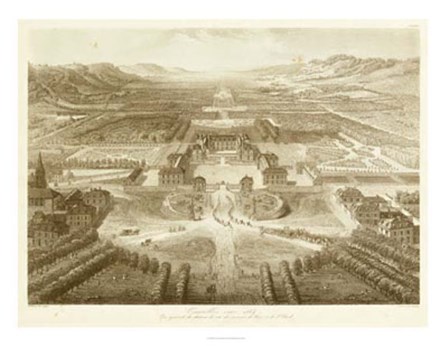 Bird&#39;s Eye View of Versailles by Victor Petit art print