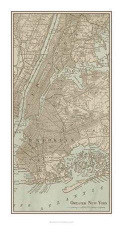 Tinted Map of New York by Vision Studio art print