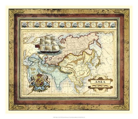 Map of Asia by Vision Studio art print