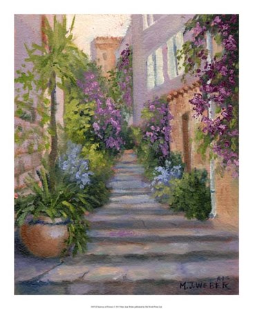 Stairway Of Flowers by Mary Jean Weber art print