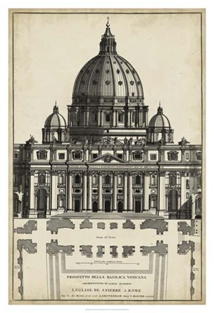 Basilica at the Vatican by G De Rossi art print