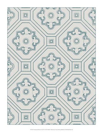 Ornamental Pattern in Teal IV by Vision Studio art print