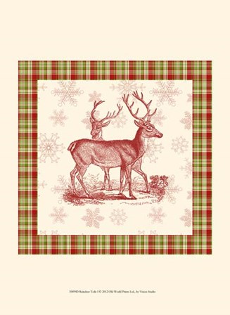 Reindeer Toile I by Vision Studio art print