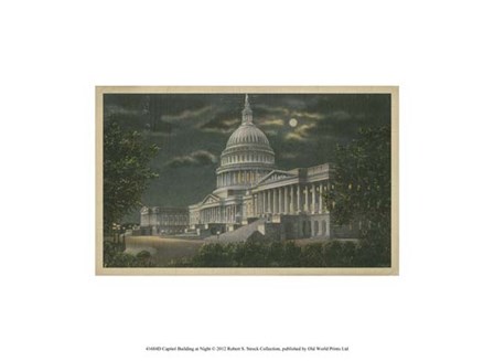 Capitol Building at Night art print