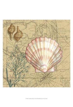 Coastal Map Collage I by Vision Studio art print